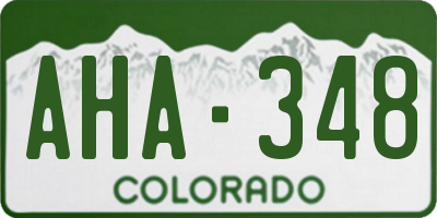 CO license plate AHA348