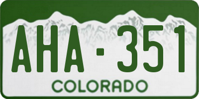 CO license plate AHA351
