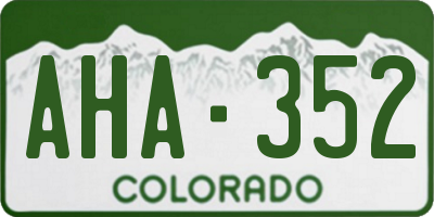 CO license plate AHA352