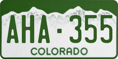 CO license plate AHA355