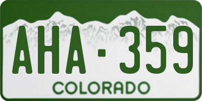 CO license plate AHA359