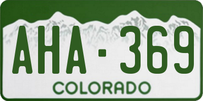 CO license plate AHA369
