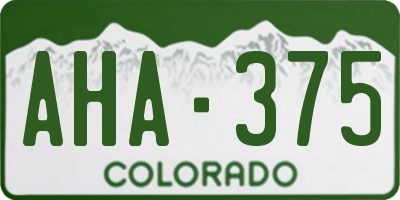 CO license plate AHA375