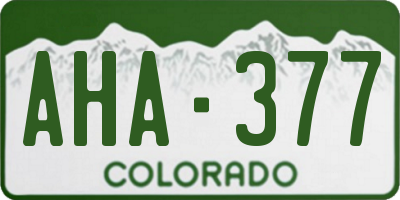 CO license plate AHA377