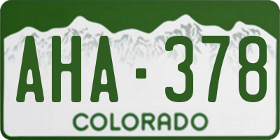 CO license plate AHA378