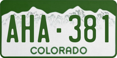 CO license plate AHA381