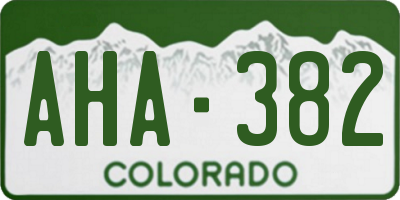 CO license plate AHA382