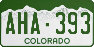 CO license plate AHA393