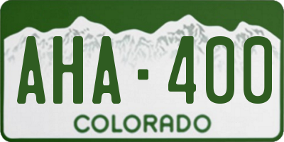 CO license plate AHA400