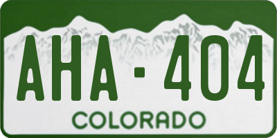 CO license plate AHA404