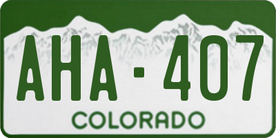 CO license plate AHA407