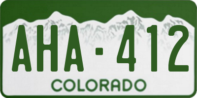 CO license plate AHA412