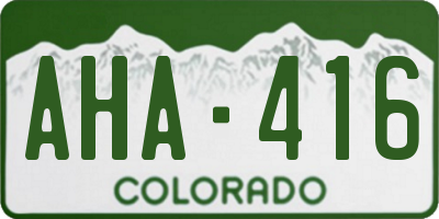 CO license plate AHA416