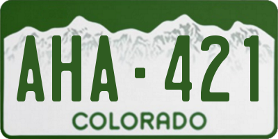 CO license plate AHA421