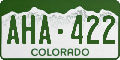 CO license plate AHA422