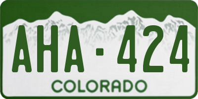 CO license plate AHA424