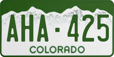 CO license plate AHA425