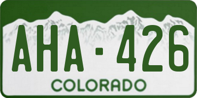 CO license plate AHA426
