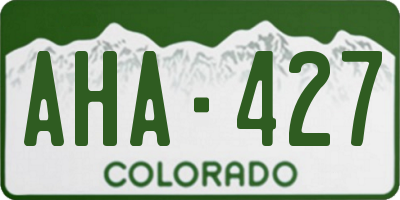 CO license plate AHA427