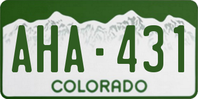 CO license plate AHA431