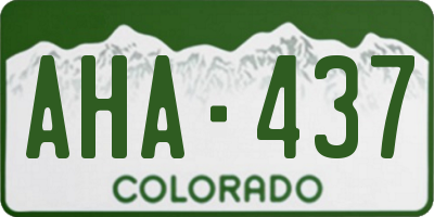 CO license plate AHA437