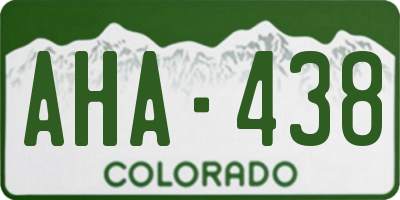 CO license plate AHA438