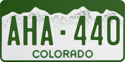CO license plate AHA440