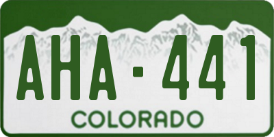 CO license plate AHA441