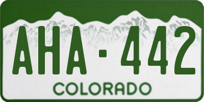 CO license plate AHA442