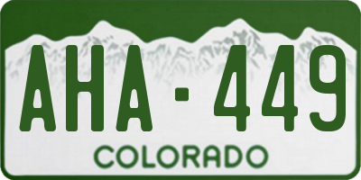 CO license plate AHA449