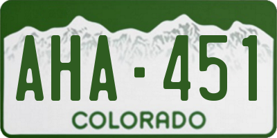 CO license plate AHA451