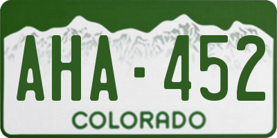 CO license plate AHA452