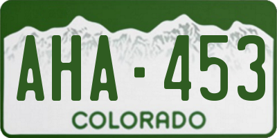 CO license plate AHA453