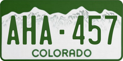 CO license plate AHA457