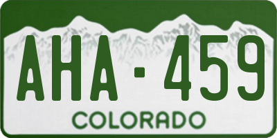 CO license plate AHA459