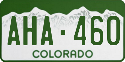 CO license plate AHA460