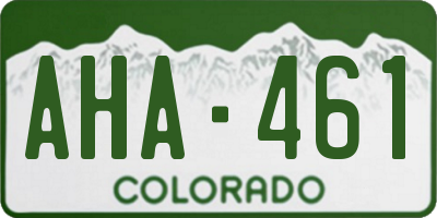 CO license plate AHA461