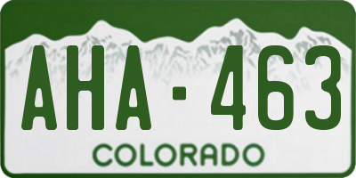 CO license plate AHA463