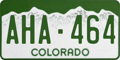 CO license plate AHA464
