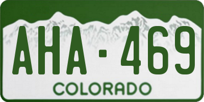 CO license plate AHA469