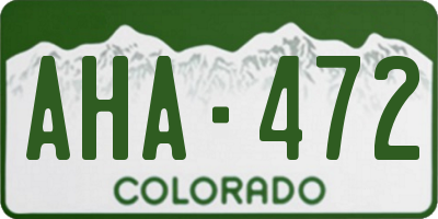 CO license plate AHA472
