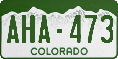 CO license plate AHA473