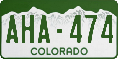 CO license plate AHA474