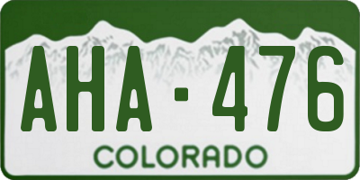 CO license plate AHA476