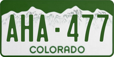 CO license plate AHA477