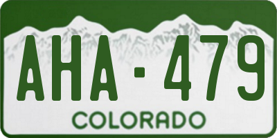 CO license plate AHA479