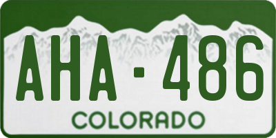 CO license plate AHA486