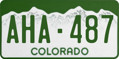CO license plate AHA487