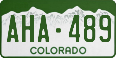 CO license plate AHA489
