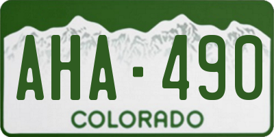 CO license plate AHA490
